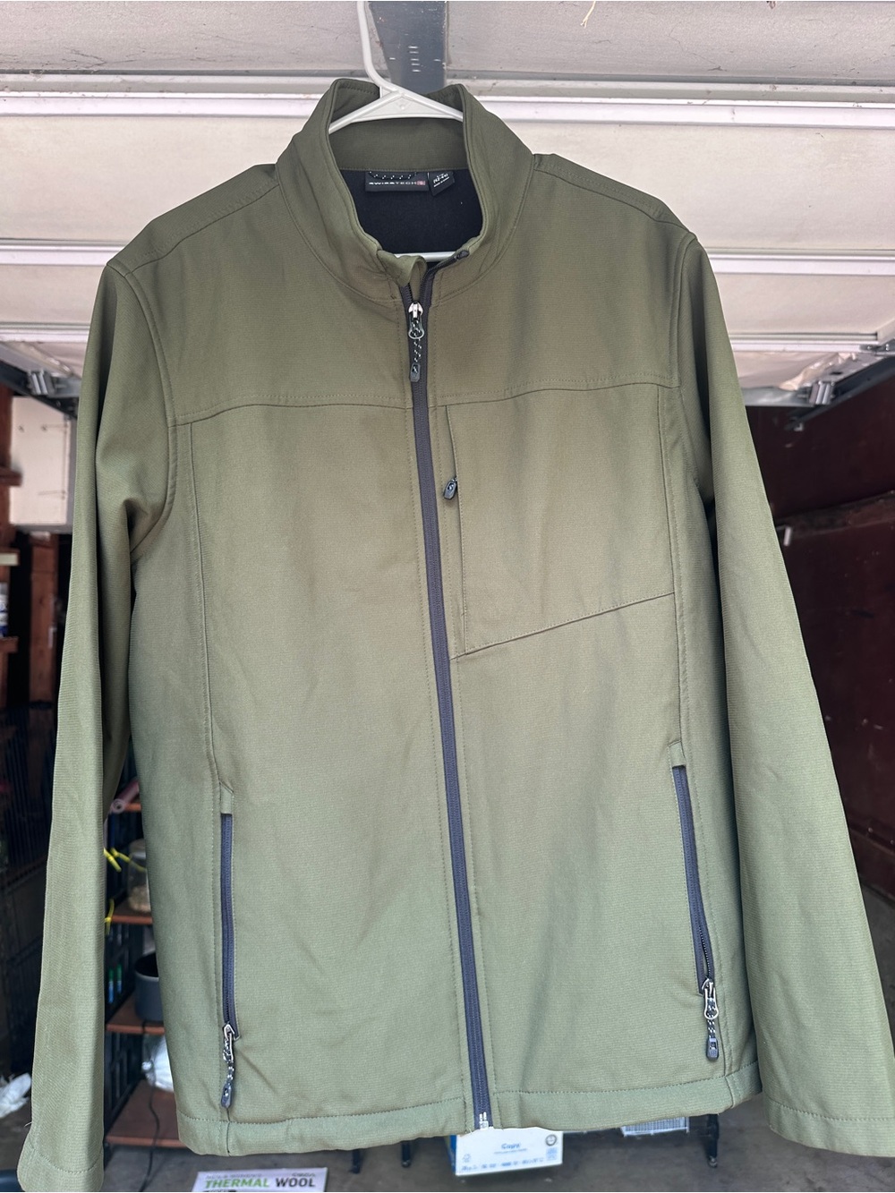 Swiss Tech Olive Green Lightweight Jacket with Zip Pockets